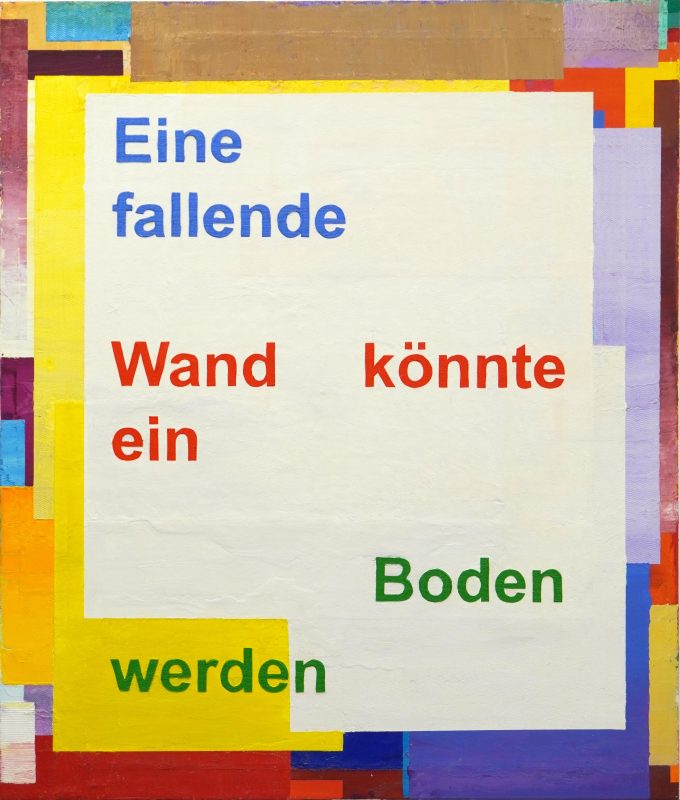 Eine fallende Wand könnte ein Boden werden - 130 x 110 cm - Öl auf Leinwand - 2023